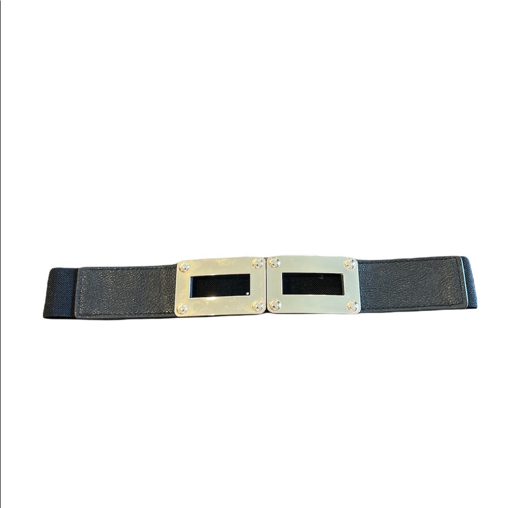 Black Elastic Belt Gold Buckle Onesize